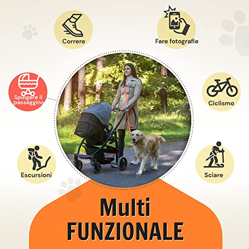 Hundefreund Multifunctional Leash (6 in 1) Adjustable 3M Hanging Reflective Dog Leash with 3 Rings for Medium and Large Dogs, Double Shoulder Leash and Sports Leash