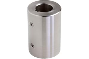 Climax Metals Part RC-062-S-KW T303 Stainless Steel Rigid Coupling, 5/8 inch bore, 1 1/4 inch OD, 2 inch Length, 5/16-18 x 5/16 Set Screw