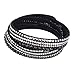 Beautiful Bead Women New Fashion Genuine Leather Wrap Multilayer Rhinestones Hot Fix Bracelet-Black