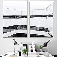 2 Piece Framed Canvas Wall Art Solid Structures Canvas Prints Home Artwork Decoration for Living Room,Bedroom - 16
