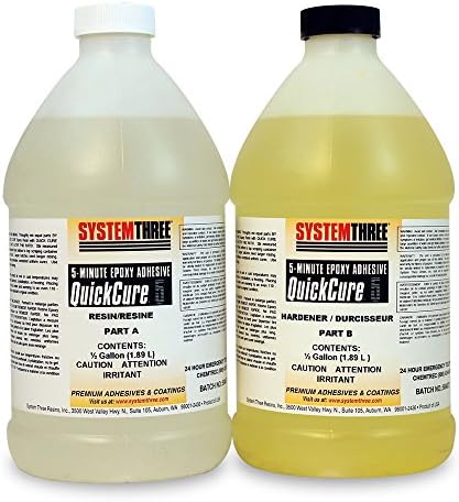 System Three 1000K24 Quick Cure 5 Kit, 1 gallon, Amber