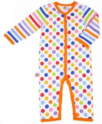 Little Miss Match Coveralls, White Zany 3-6 Months