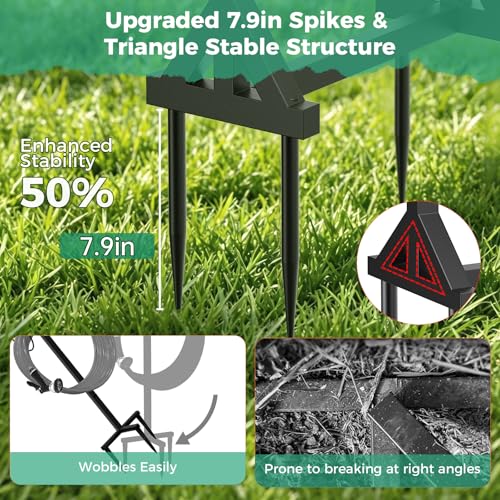 Garden Hose Holder Holds 160Ft Hoses, Heavy-Duty Freestanding Water Hose Stand with 2 Tool Hooks, Rustproof Hose Rack with 4 Spikes Hose Hanger Storage for Outside, Yard, Lawn
