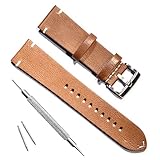 Handmade Vintage Replacement Leather Watch Strap/Watch Band (18mm, Minimalism Brown)