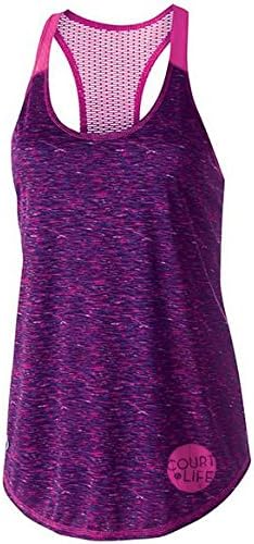 LINE 3 Court Life - Ladies Performance Tank - Polyester Knit - Moisture/Odor Resistant - Racerback Design - Classic Fit (Purple/Pink)