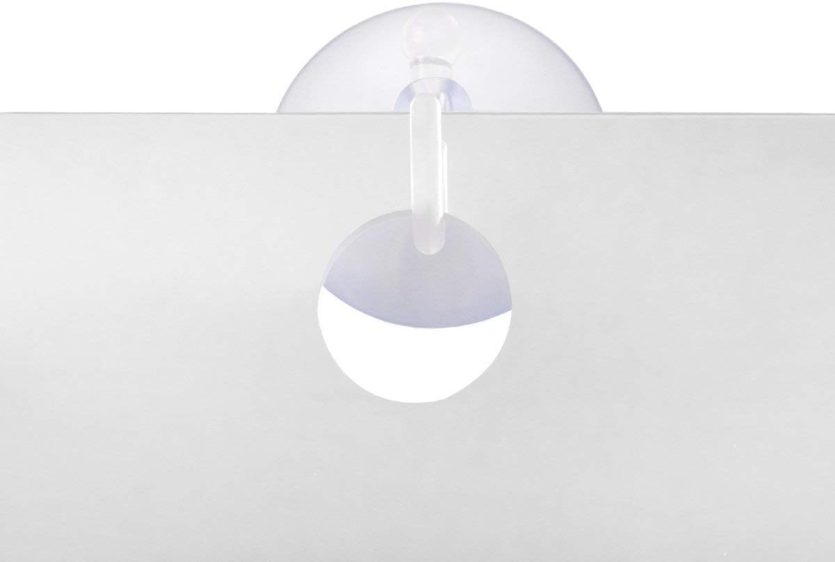 Simple Anti-Fog Shower Mirror | Convenient Sticker Bathroom Shaving Mirror | Permanent Removable Hook | (Medium 6 8) (White) -