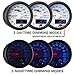 MaxTow Double Vision 2200 F Pyrometer Exhaust Gas Temperature EGT Gauge Kit - Includes Type K Probe - White Gauge Face - Blue LED Dial - Analog & Digital Readouts - for Gas Trucks - 2-1/16