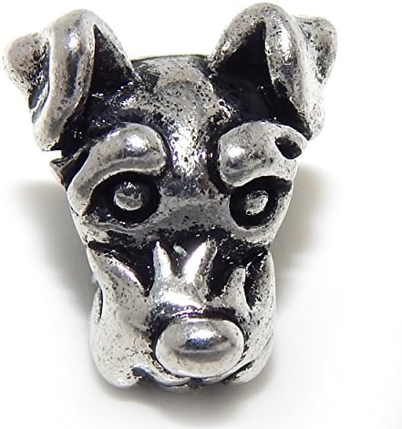 Silver Plated "Dog Head" Bead Charm