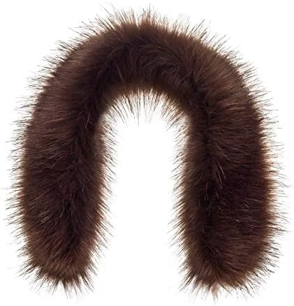 Futrzane Trim Hood Faux Fake Fur Hood Winter for Jacket Ski Collar Wrap Shawl