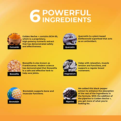 UpWellness Golden Revive + Joint Support with Quercetin, Magnesium, and