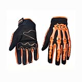 Tonsiki Cycling Racing Sport Mountain Bicycle Motorcycle Ghost Skeleton Bone Gloves (Orange, L)