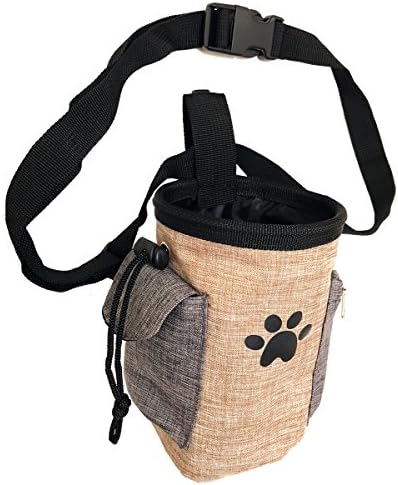 Pet Treat Pouch Dog Training Bag with Belt Carries Pet Toys Kibble Treats Sport Running Drawstring Waist Bag Poop Bag Dispenser