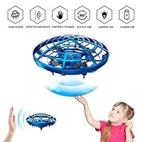 Junboys UFO Flying Ball Toys Rechargeable Mini Drone Hand Controlled Suspension Helicopter Infrared Induction Interactive Drone with 360° Rotating LED Lights for Boys Girls Holiday Birthday Gifts