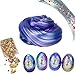 SLOUEASY - 4 Pack Crystal Galaxy Slime with Fruit Pack Easter Egg Slime,Glitter Putty Fluffy Toy, Scented Stress Relief Sludge Clear Clay Mud Jumbo Slime Easter Basket Stuffers Craft Supplies,Beading