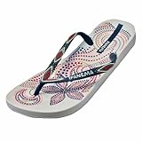 White Ipanema Henna Print Flip Flops