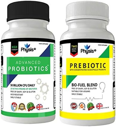 Physis Advanced Probiotics and Prebiotic Bio-Fuel - Ultimate Post-Antibiotic or Disruptive Gut Flora Combo Pack
