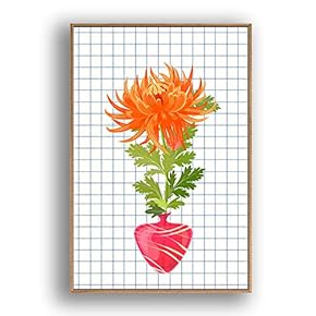 Framed Canvas Wall Art Beautiful Flowers in Grid Giclee Print Gallery Wrap Modern Home Prints Ready to Hang - 16x24 inches