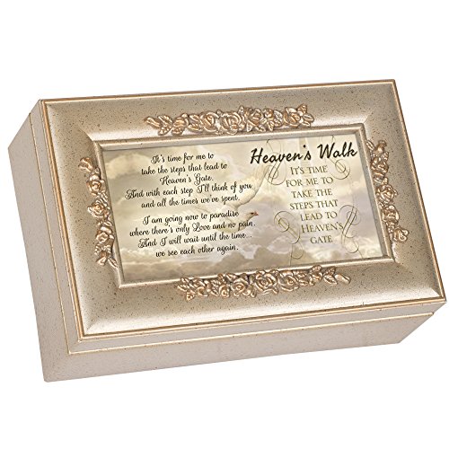 Heavens Walk Bereavement Elegant Silver Finish Petite Jewelry Music Box - Plays Amazing Grace
