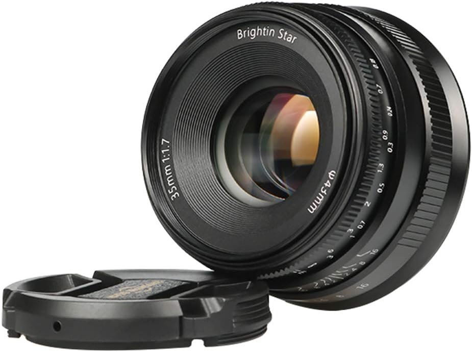 Brightin Star 35mm F1.7Fixed focus Cameras Lens for Canon EOS-M mount camerasM1, M2, M3, M5, M6, M10, M100,M50
