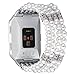 fastgo Compatible For Fitbit Ionic Bands Replacement Straps Bracelet Compatible bfor Ionic Smart Fitness Watch(Handemade Artificial Pearl Elastic Stretch Beaded Accessories for Women)(White)