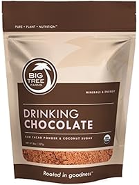 Big Tree Farms Cold Processed, Certified Organic Drinking Chocolate with Raw Cacao Hot/Cold Chocolate Mix, 8 Ounce