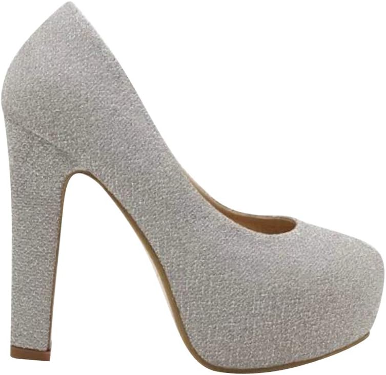 Womens Court Shoes - Ladies Thick High Heels Ankle Platform Mesh Cloth Round Stiletto Dress Work Party Pumps