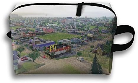 SimCity Building McDonald;s Travel Cosmetic Bags Small Makeup Clutch Pouch Cosmetic And Toiletries Organizer Bag