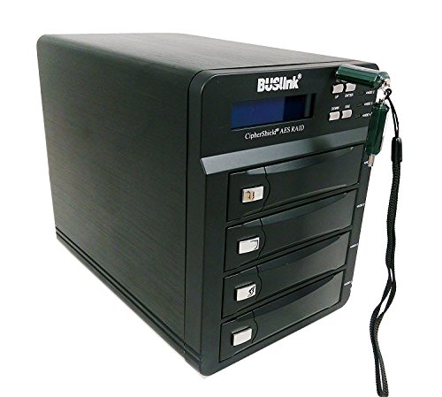 Buslink CipherShield 48TB 4 bay RAID FIPS 140-2 256-bit AES USB 3.0/eSATA Hardware Encrypted External Desktop Hard Drive