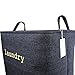 Household Denim Collapsible Large Size Laundry Hamper with Two Handles, Heavy Duty and Durable, Collapsible and Self Standing as Laundry Basket (17 x 13.3 x 16.5inch) (Large Denim)