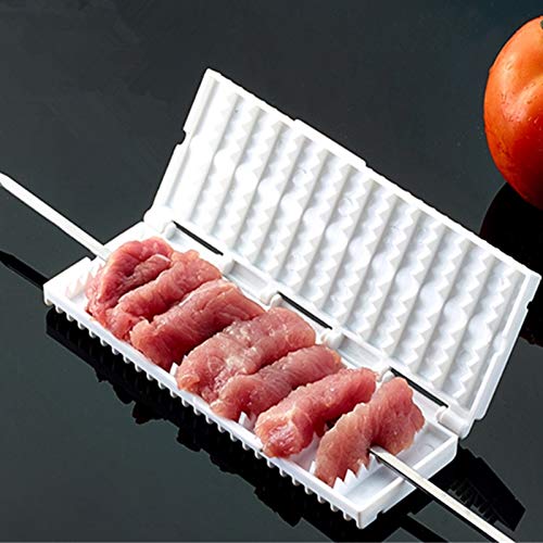 Barbecu - 1pc Bbq Meat Grill Skewer Multi Function Barbecue Needle With Box Safety Vegetable String Shish - Fruit Necklace Crisper Pearl r Steel Plastic Pick Grillz Rice Metal Food C