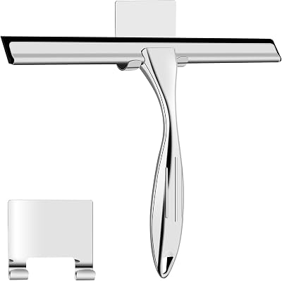 Thboxes 10 Inch Stainless Steel Shower Squeegee with Hook