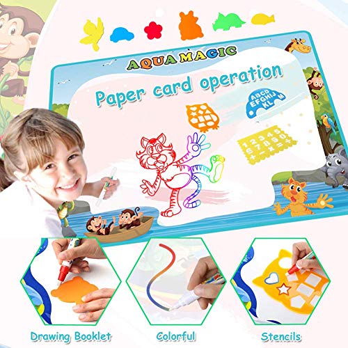 control future Aqua Magic Mat - Large Size Water Drawing Mats Kids Toys Painting Writing Magic Board, Aquadoodle Color Pad with Magic Pen for 3 4 5 6 7 8 Years Old Boy Girl Educational Toys Gift