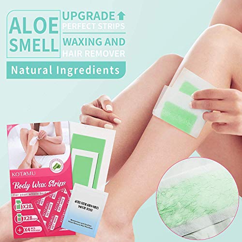 Body Wax Strips, KOTAMU Hair Removal Waxing Strips for Face Legs