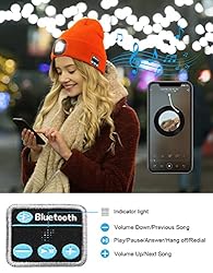 Bluetooth Beanie with Light, USB Rechargeable LED