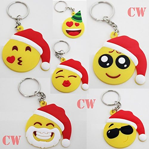 Emoji Keychains | Christmas Holiday Gift | Cute Party Favor (6pcs)