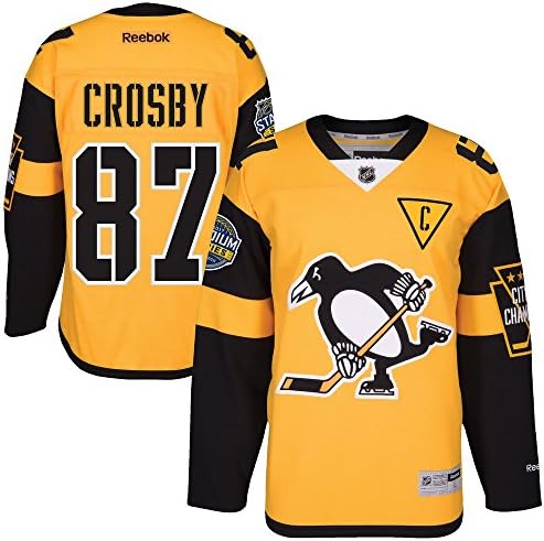 Sidney_87#_Mens_Crosby Pittsburgh 2017_Stadium Hockey Jersey Yellow Large