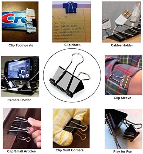 Xzyppci Large Binder Clips 1.6 Inch Big Paper Clamps Clips for Office Supplies, 24 Pcs - Thumbnail 4
