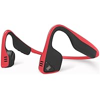 AfterShokz Titanium Open Ear Wireless Bone Conduction Headphones (Standard, Red)