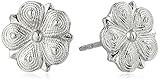 1928 Jewelry Silver-Tone Floral Stud Earrings