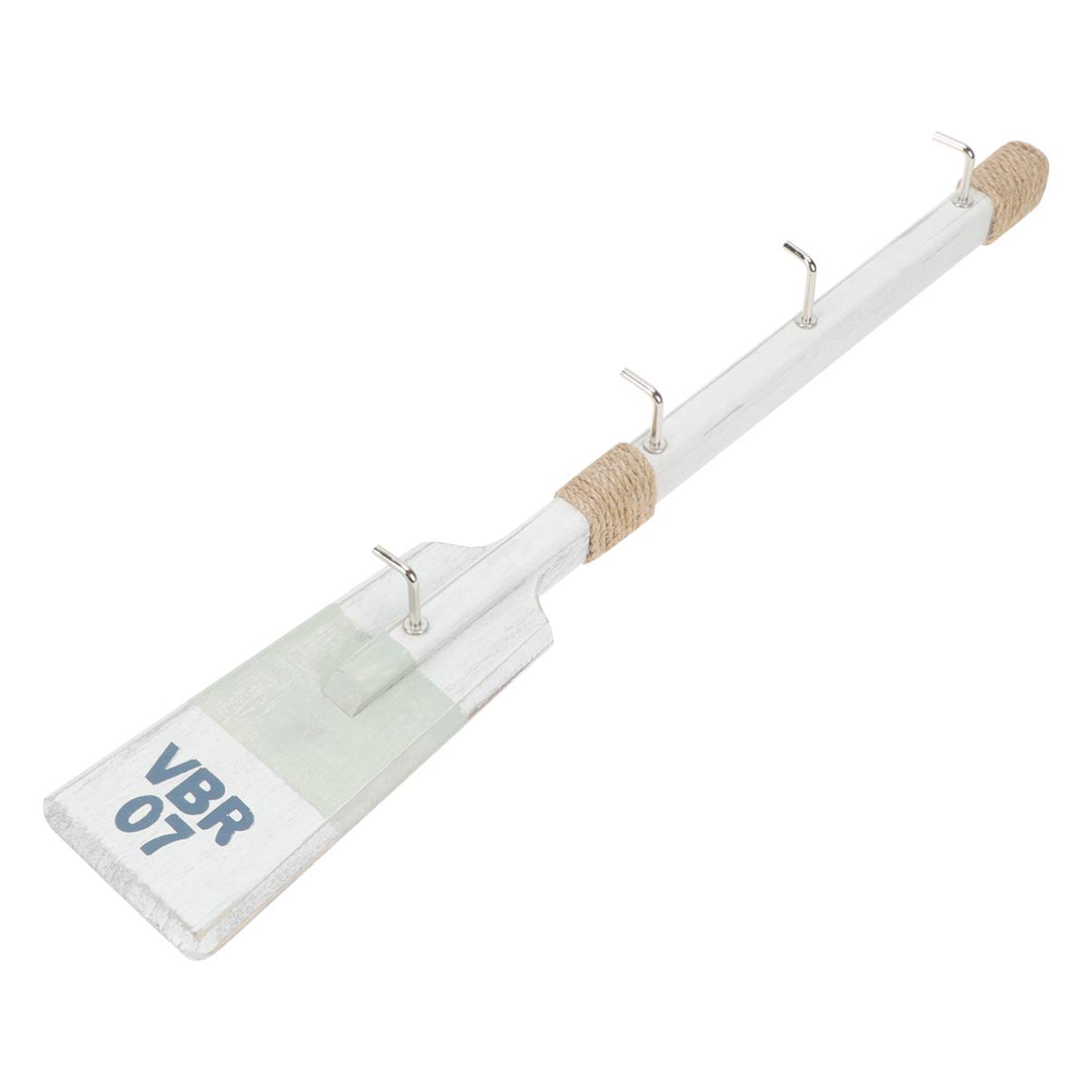 DOITOOL 40cm Nautical Wall Hooks Wooden Nautical Oar Paddle Beach Theme Coat Hooks Rack Mediterranean Style Decor for Home Bedroom Living Room