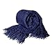 Fall Chenille Throw Blanket with Decorative Fringe Lightweight Cover for Couch Sofa Bed Chairs Furniture Home Decor Navy Blue