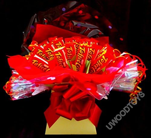 Sweety candy trees ~ Toffee Crisp Sweet Bouquet ~ Personalised ~ Delivered in Patterned Gift Box