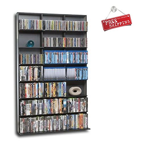 image for ATS Multimedia Storage Cabinet Bookcase Rack Tower DVD CD Media Storag