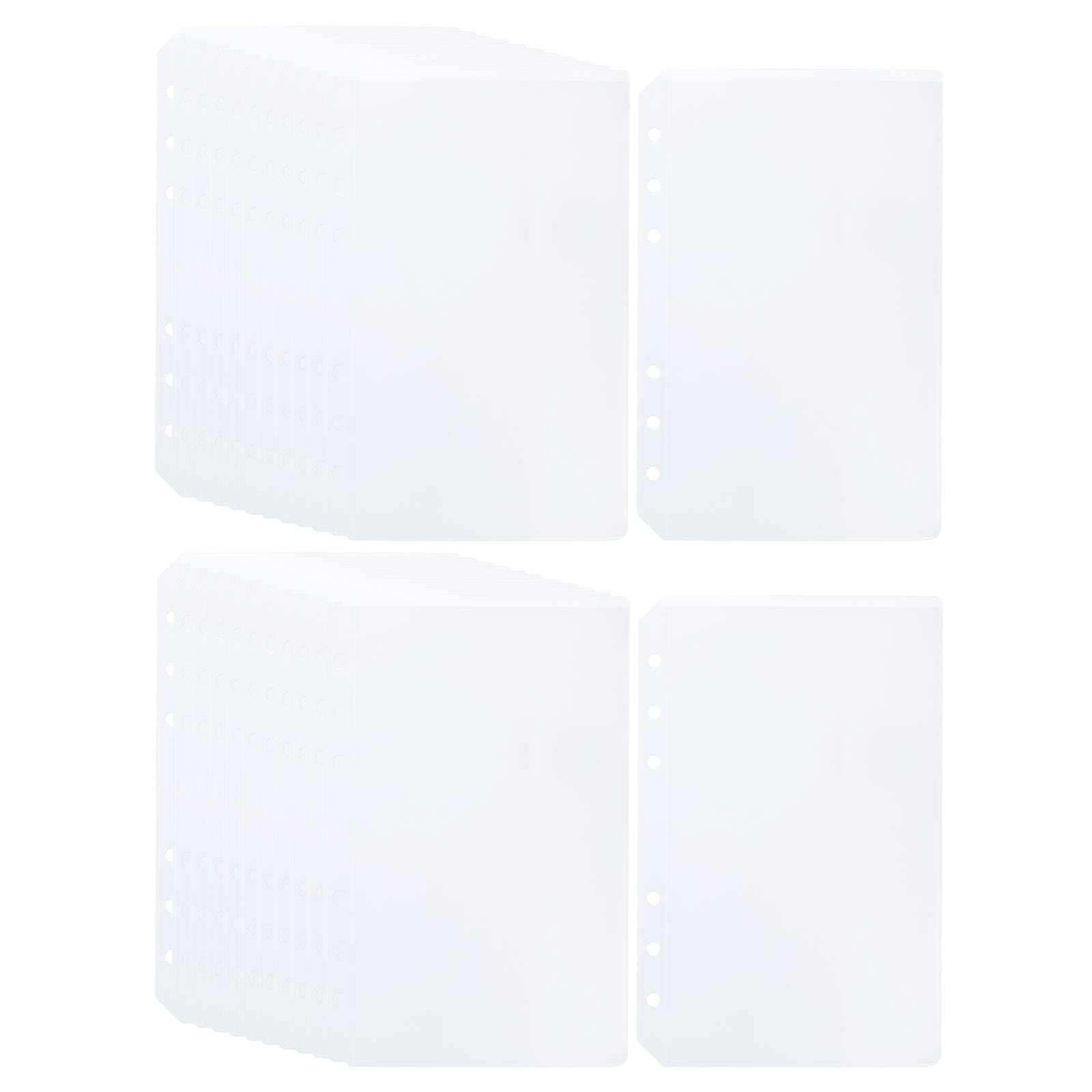 PATIKIL A5 Binder Pocket, 24 Pack PVC 6 Holes Binder Pouch Folders Photos Cards Bills Document Waterproof Filing Storage Loose Leaf Bags for 6-Ring Notebook Binder, Clear