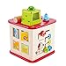 Hape Friendship Wooden Activity Center Play Cube | 5-1 Learning Puzzle Toy for Toddlers | Five Sided Educational Maze Pepe & Friends