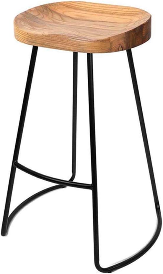 Zth Stool Retro Dining Chair Metal Legs Wooden Top Design Bar