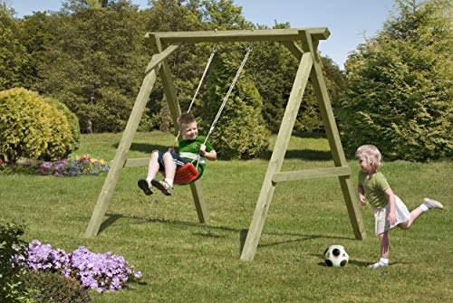 Gartenpirat Premium Kinderschaukel aus Holz Outdoor - Einzelschaukel mit Schaukelsitz - 180 x 180 x 200 cm TÜV geprüft – Bild 3