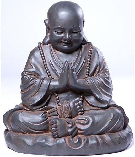 Alfresco Home Seated Buddha Statuary, Black Rust