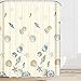 Eforcurtain Ocean Pattern Bathroom Shower Curtain Fabric with Hooks, Starfish Pattern Waterproof Mould-proof Bath Curtain for Kids, 72-Inch By 72-Inch, Yellowish/Beige