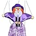 Kocome Pull String Puppet Clown Wooden Marionette Joint Activity Doll Vintage Child Toy